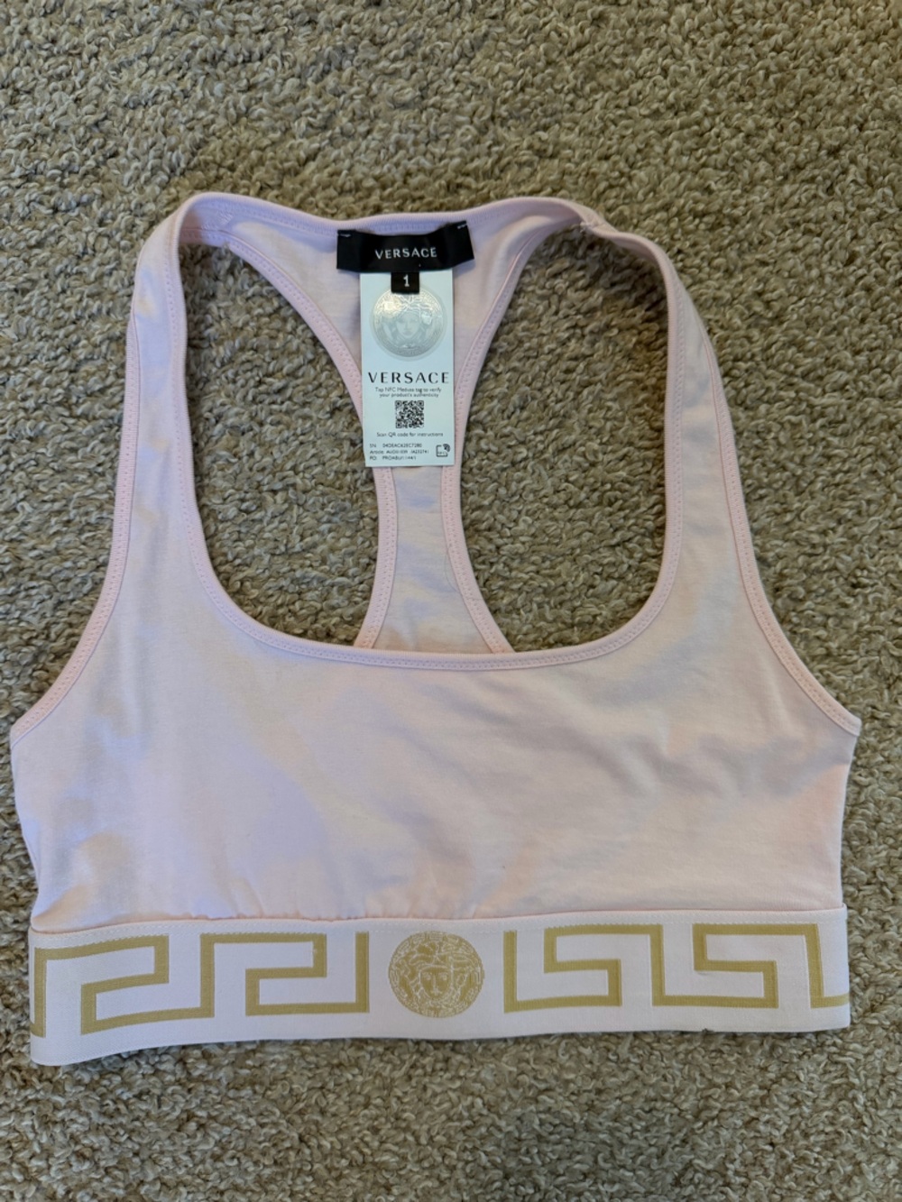 Versace Pale pink sports bra